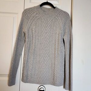 Brooks Brothers Merino Wool Gray Cable Knit Sweater